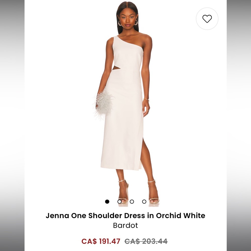Bardot One Shoulder Dress In Orchid White